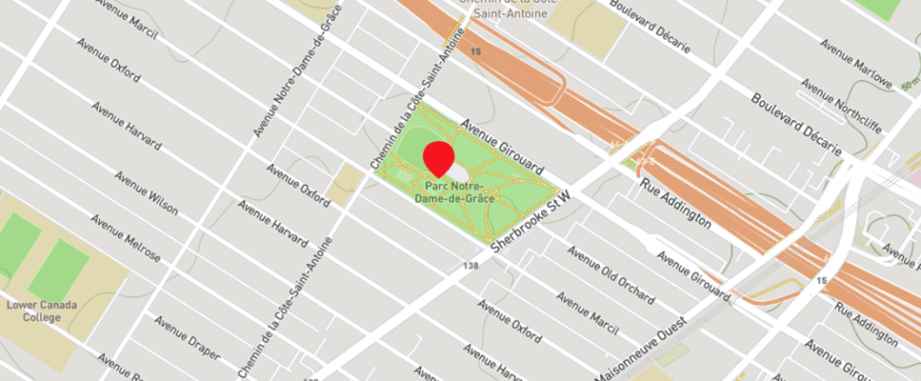 Carte de Notre Dame de Grâce